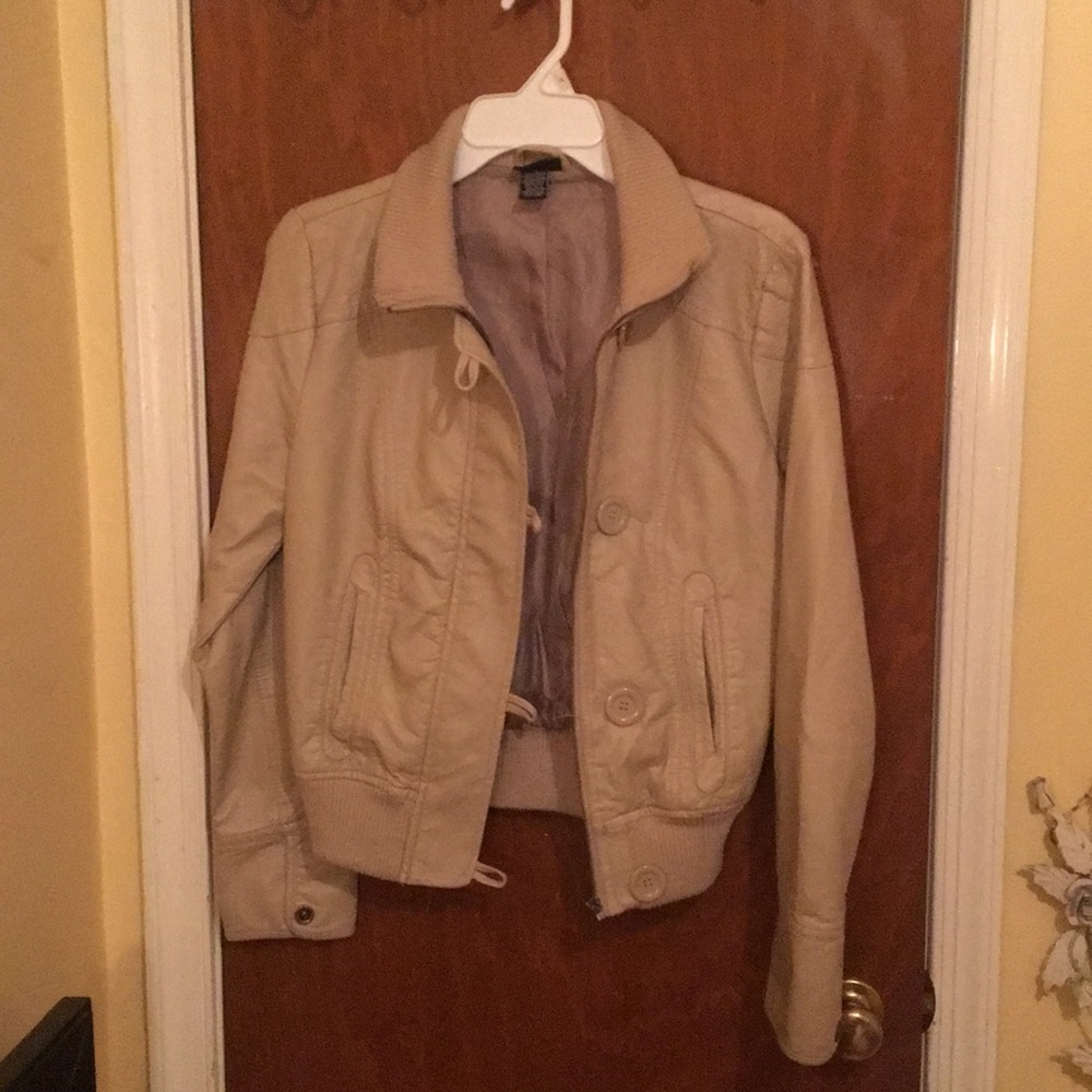 Tan leather jacket